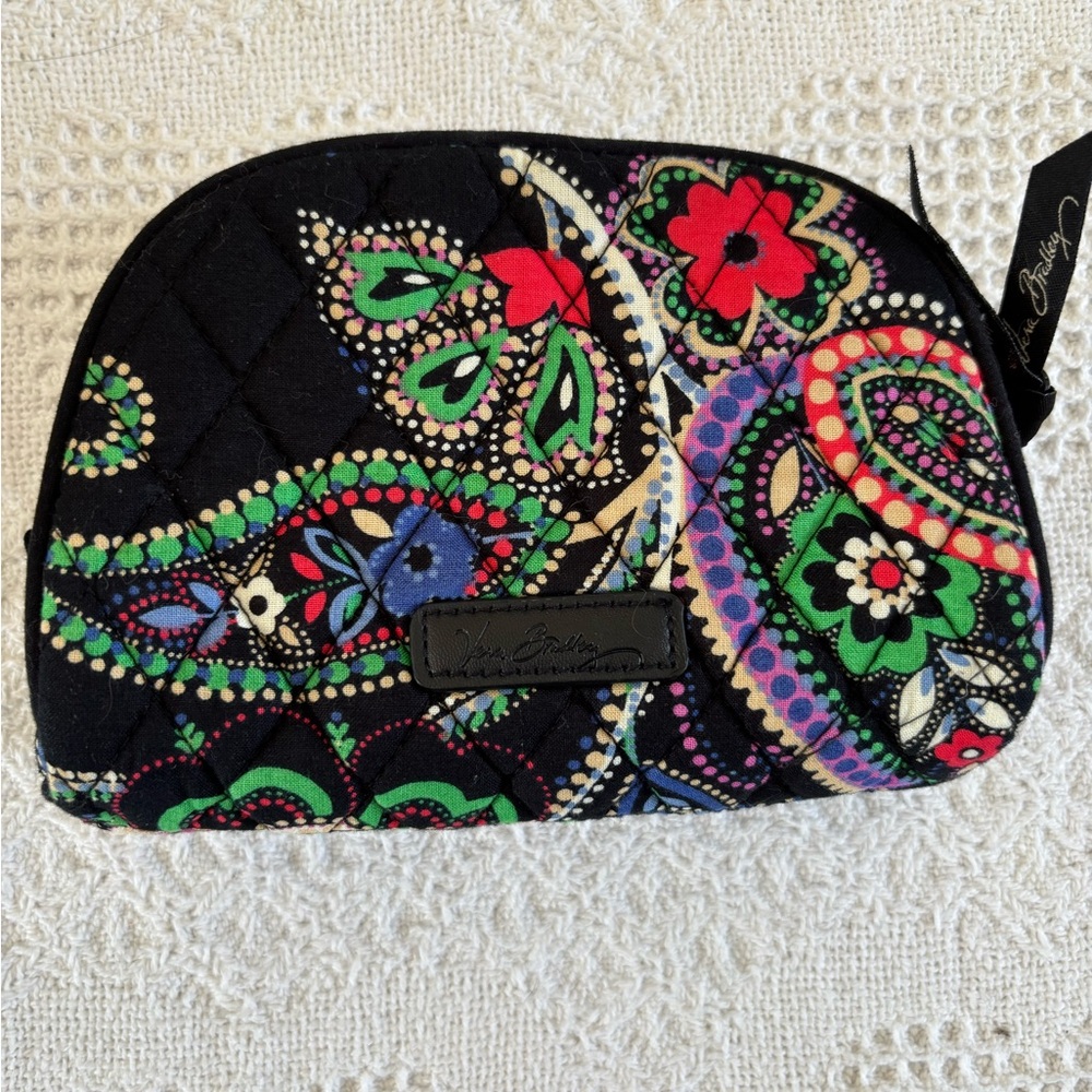 Vera Bradley Kiev Paisley Medium Zip Cosmetic Makeup Bag Preowned